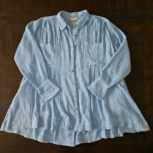 Free People Voyager Shirtdress Pleating Long Sleeve Size XS
